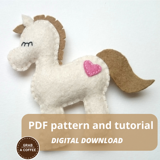 DIY Felt Pony Ornament Pattern – PDF Sewing Template for Beginners | Instant Download