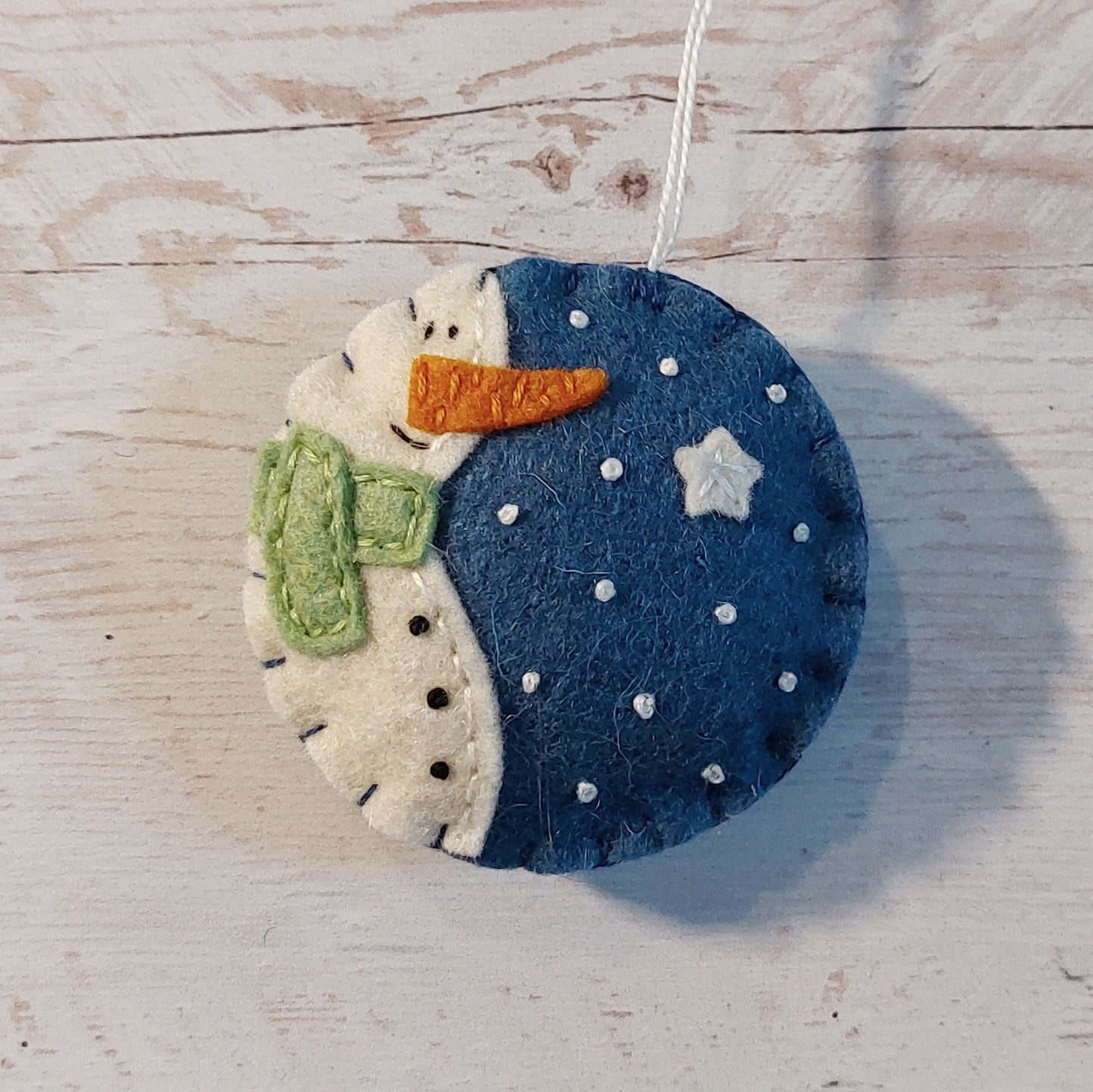Snowmen felt ornament SET OF 6, blue and white home decoration with free shipping