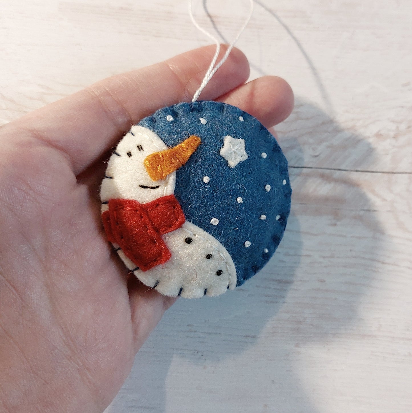 Snowmen felt ornament SET OF 6, blue and white home decoration with free shipping