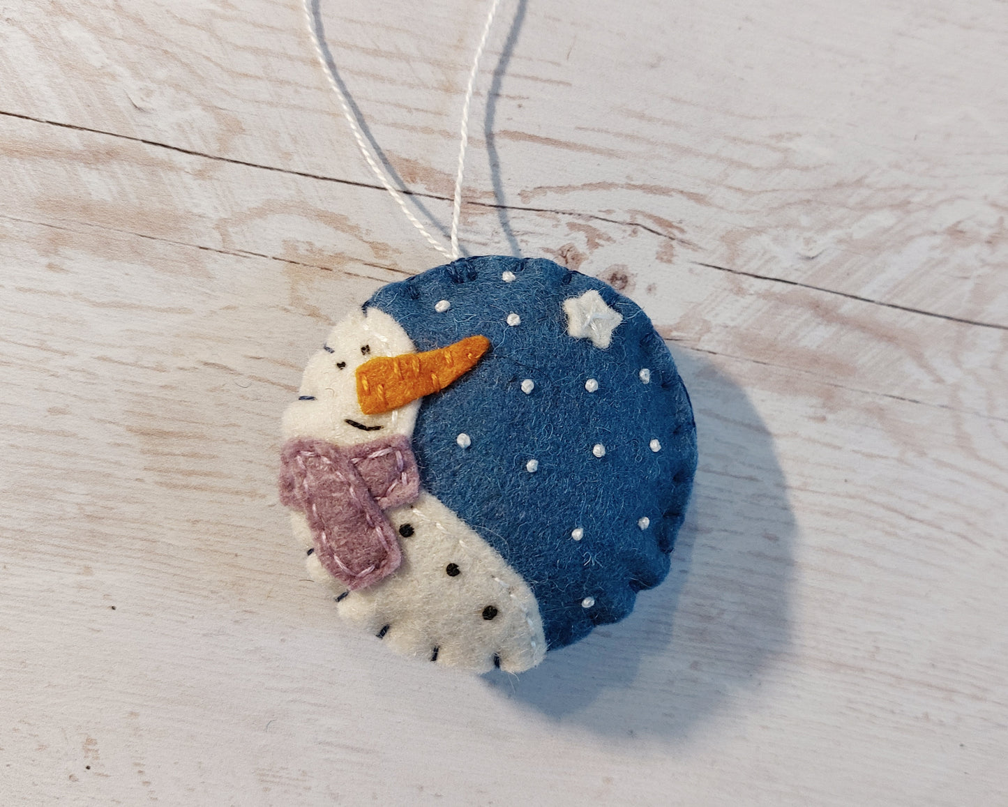 Snowmen felt ornament SET OF 6, blue and white home decoration with free shipping