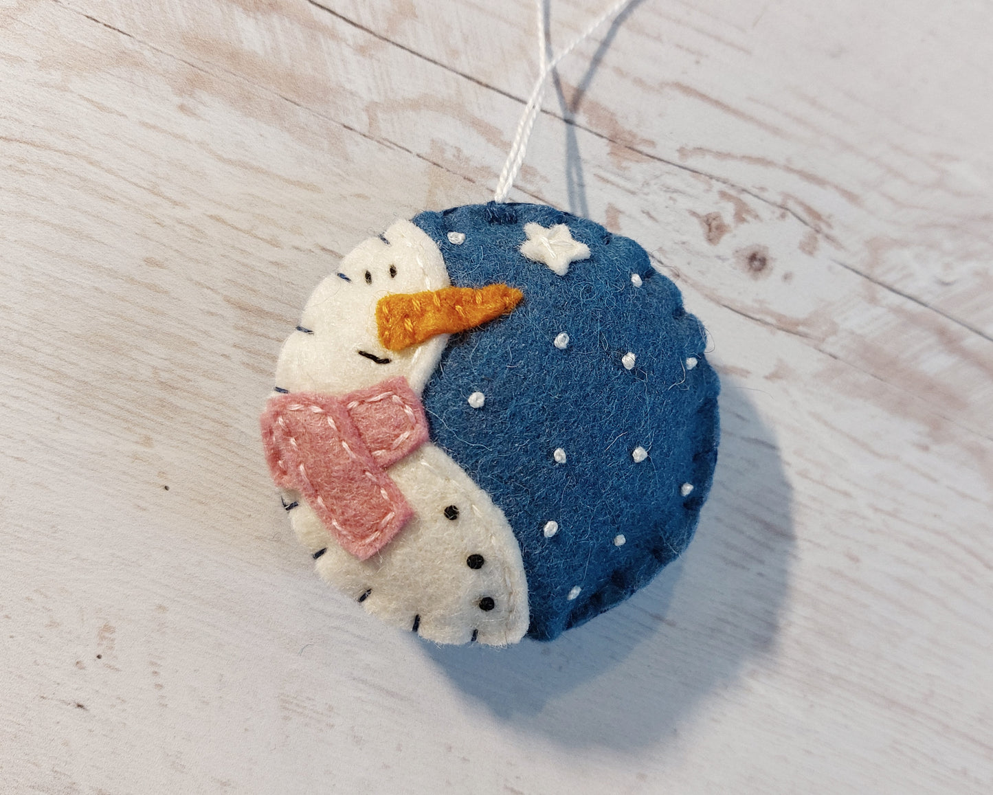 Snowmen felt ornament SET OF 6, blue and white home decoration with free shipping