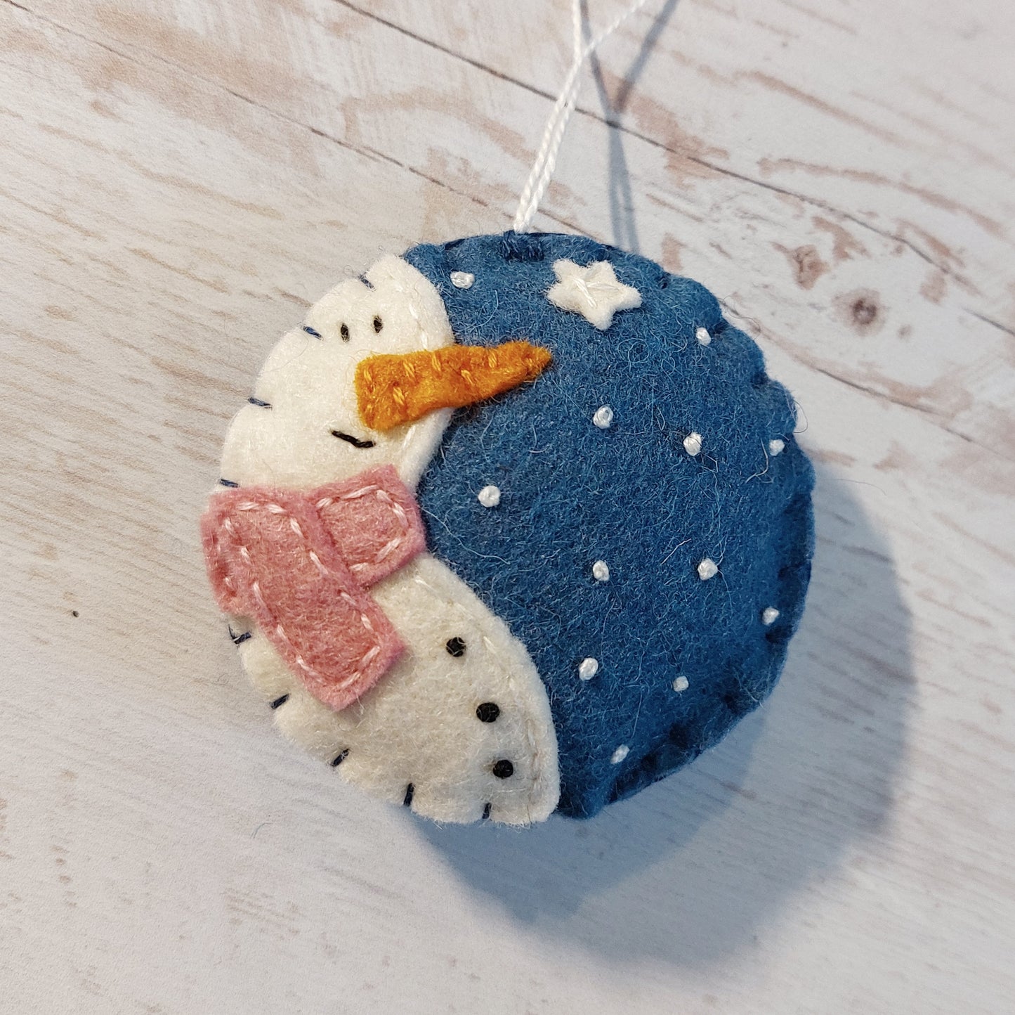 Snowmen felt ornament SET OF 6, blue and white home decoration with free shipping