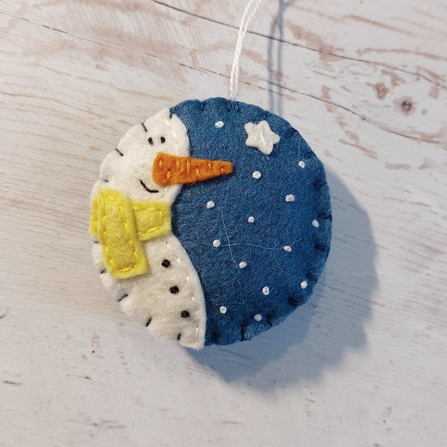 Snowmen felt ornament SET OF 6, blue and white home decoration with free shipping