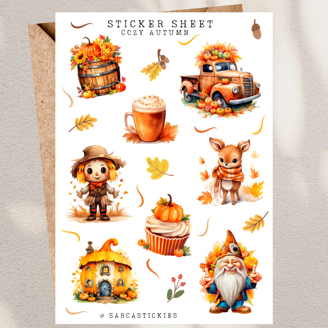 Cozy autumn sticker sheet set 2