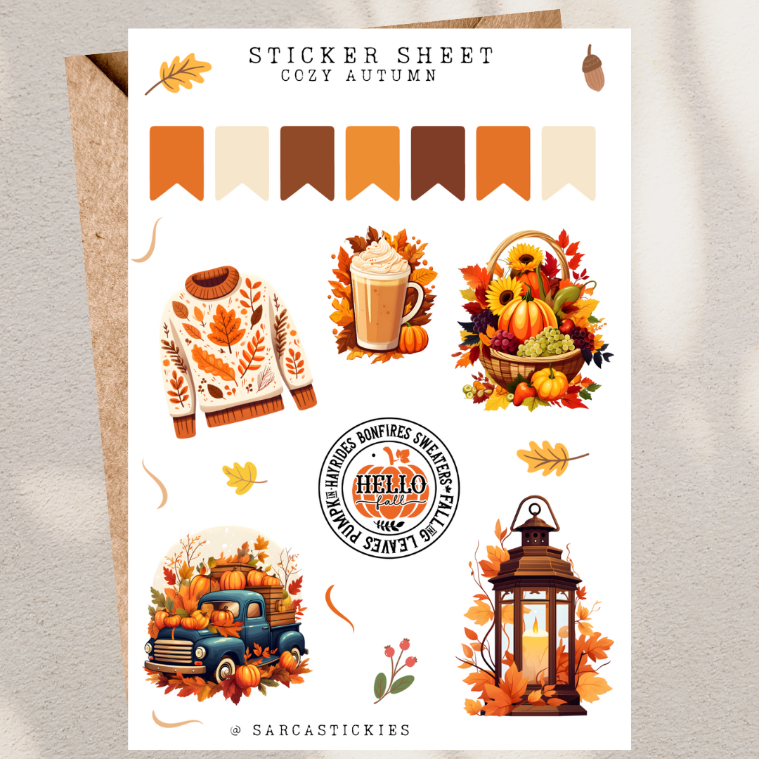 Cozy autumn sticker sheet set 3