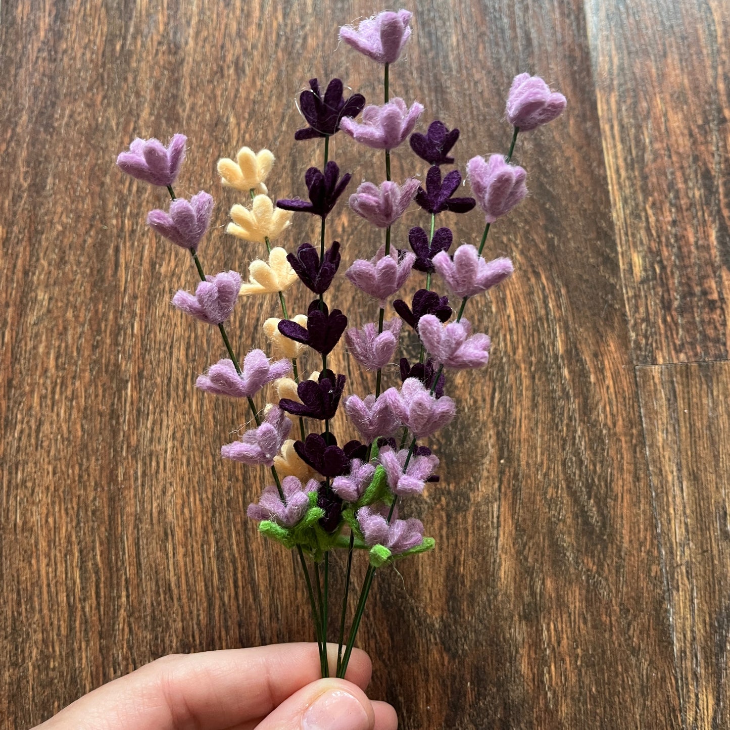 Felt lavender stem - set of 3 - choose your color pack