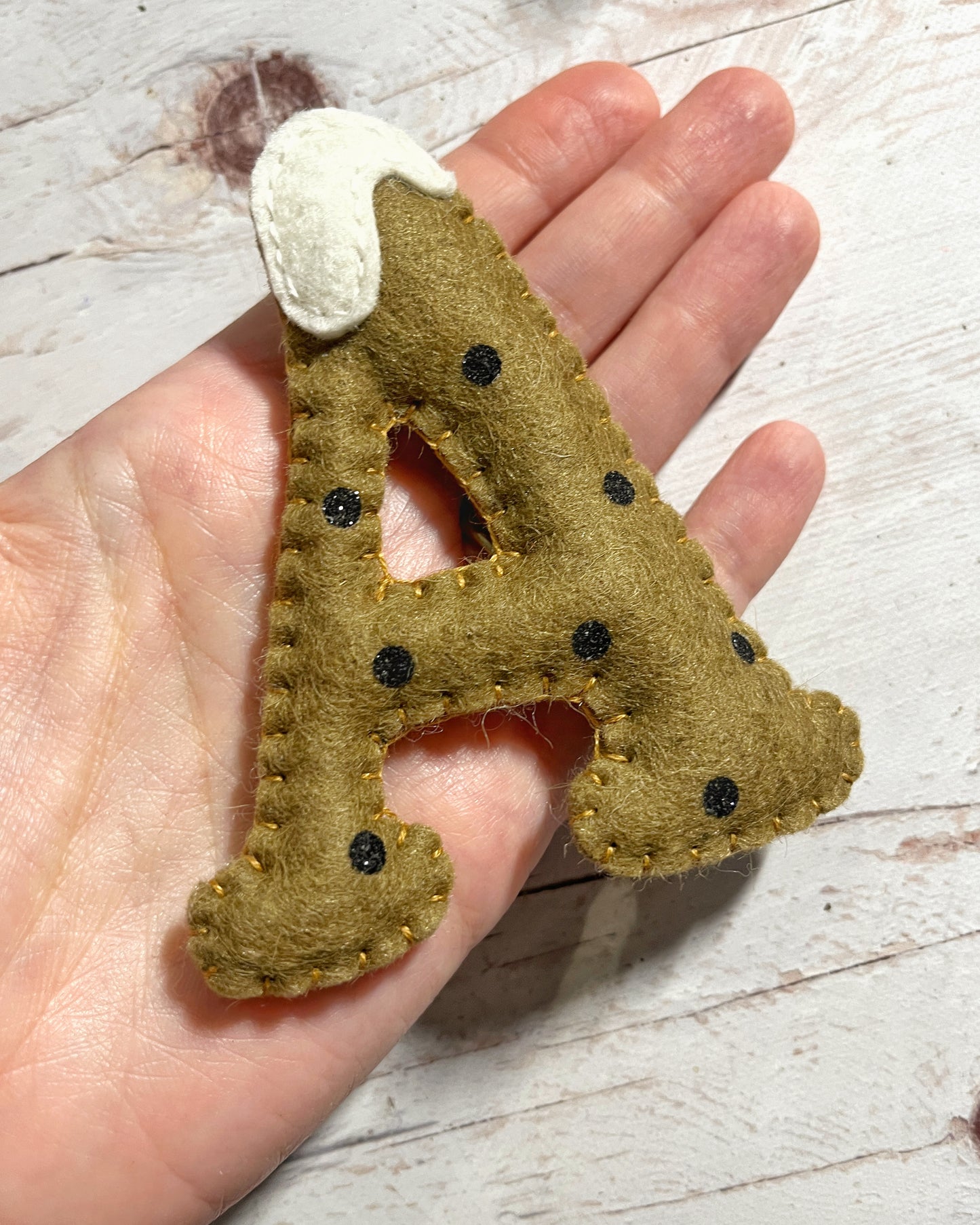 Christmas initial decorations, felt Xmas letter, Gingerbread letters, personalized Christmas gift, packaging letters, Customizable Christmas