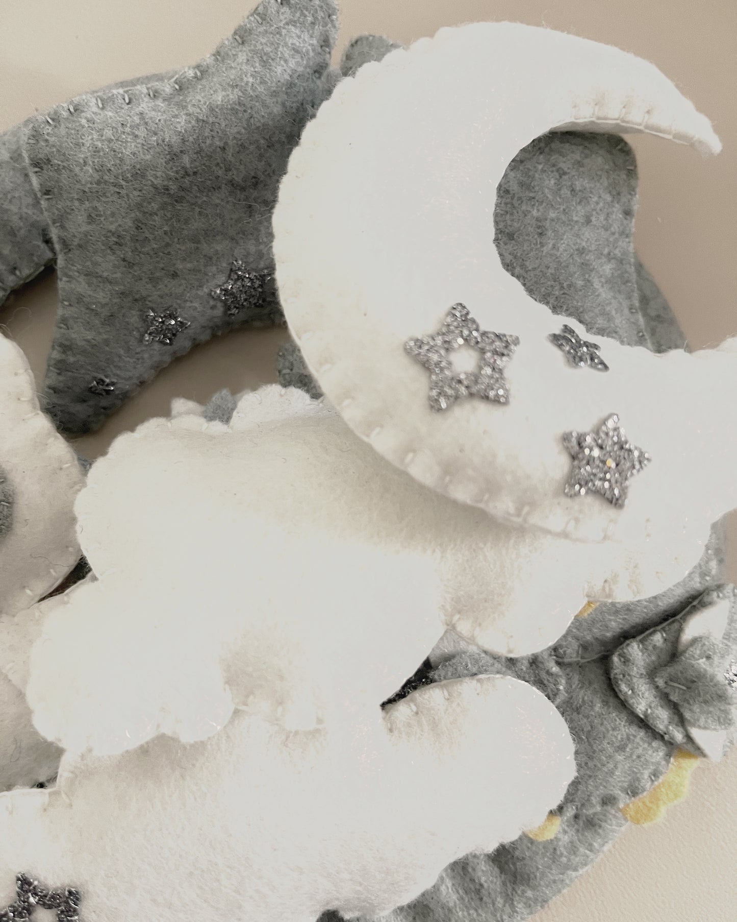 Handmade Felt Baby Mobile — Owl, Moon & Stars