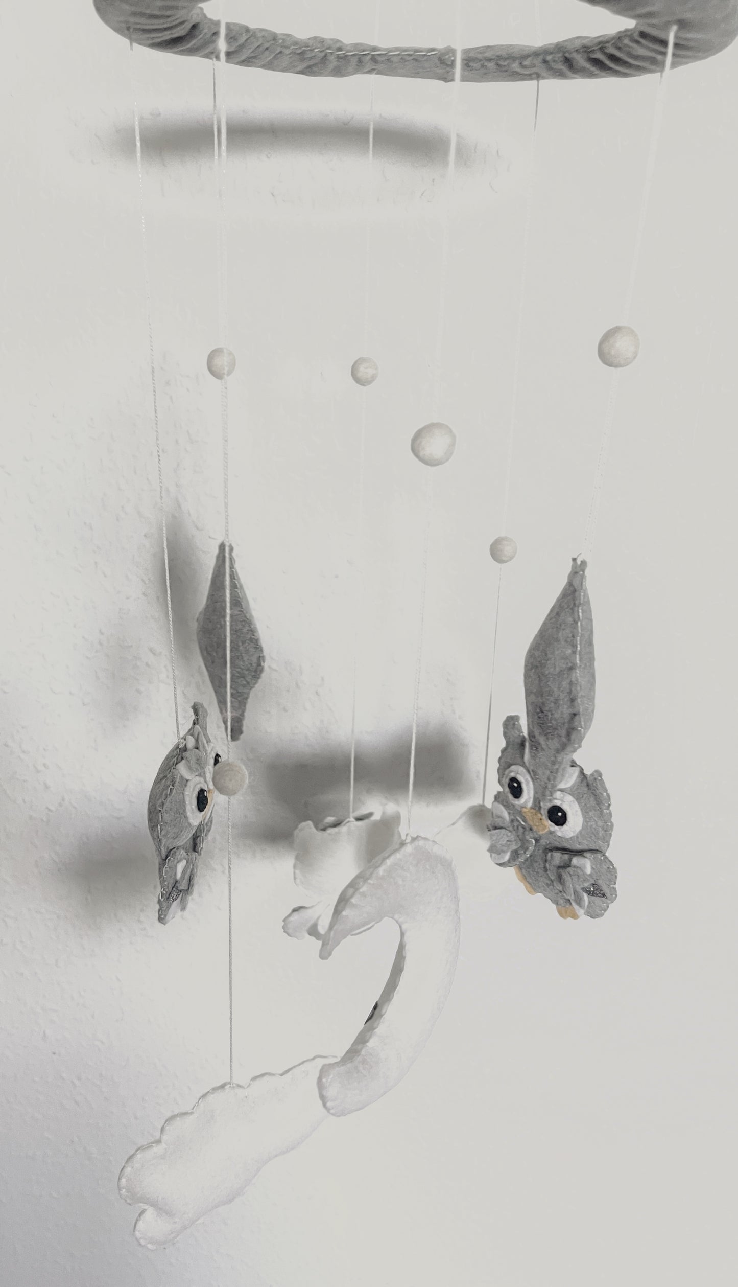 Handmade Felt Baby Mobile — Owl, Moon & Stars