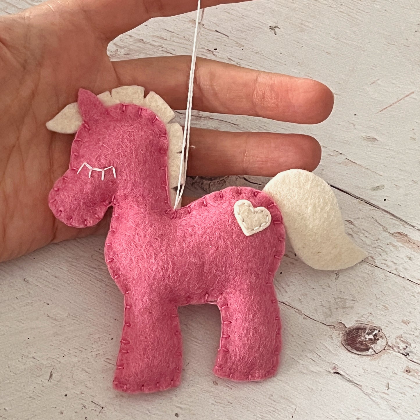 DIY Felt Pony Ornament Pattern – PDF Sewing Template for Beginners | Instant Download